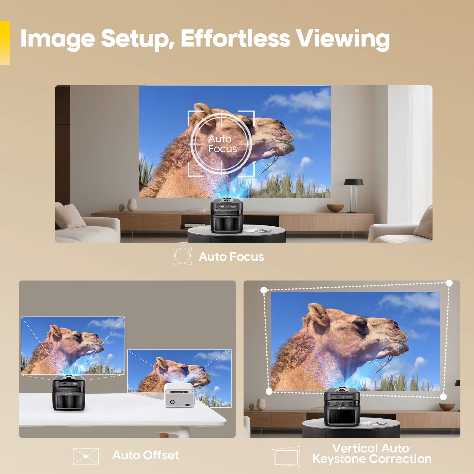 Magcubic HY450C 900ANSI Auto Focus Projector 8K 1080P Ultra Short Throw Allwinner H716 BT5.4 Auto Offset Home Theater Voice