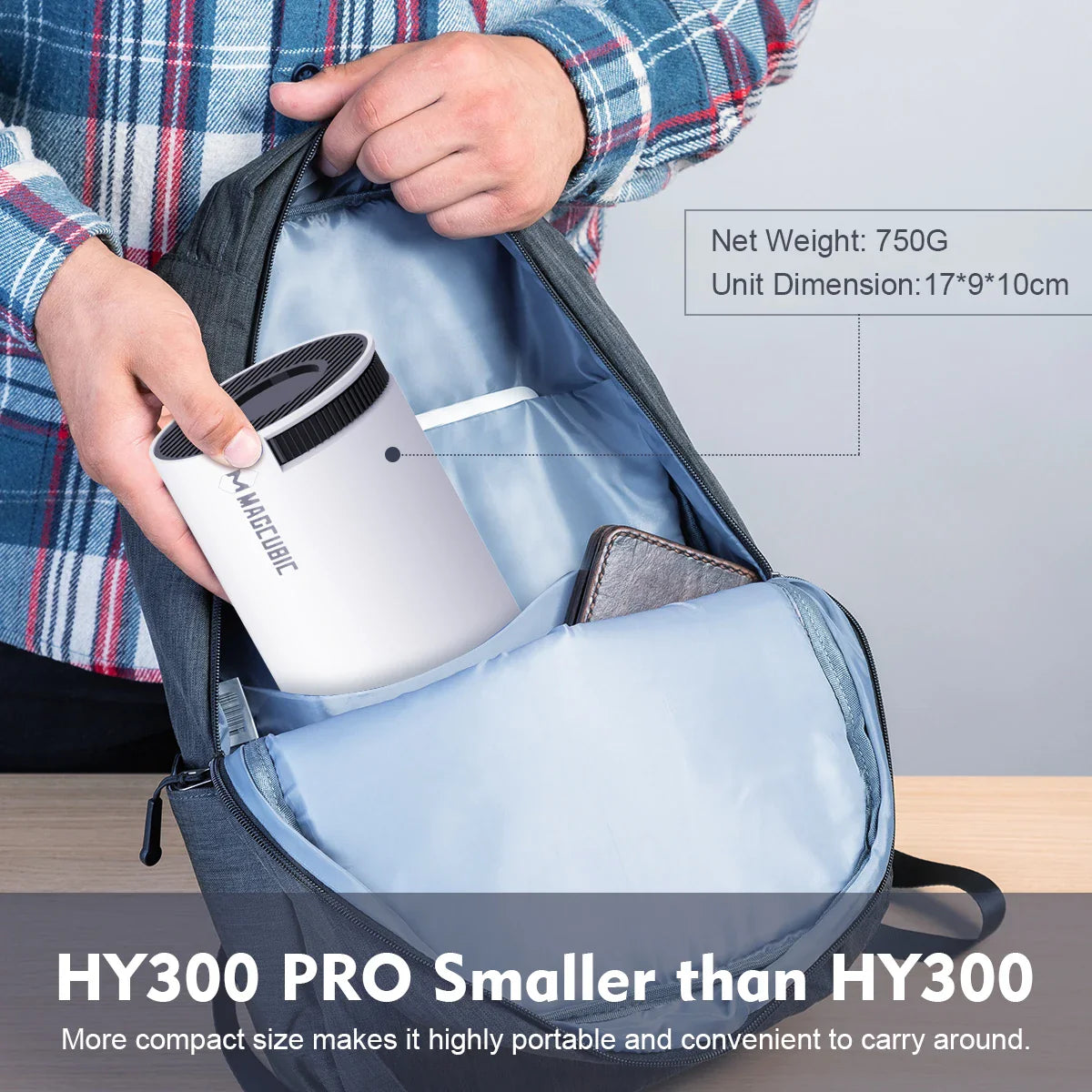Magcubic HY300 Pro Projector 1080P Mini Portable | 4K Support Android 11 WiFi6 BT5.0 | 200 ANSI Home Theater & Outdoor