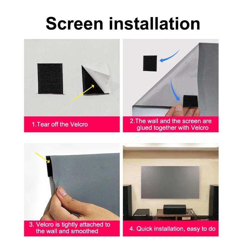 Magcubic Simple Projector Screen 16:9 Foldable Projection 72inch Curtain Portable Home Cinema Theater Movie Outdoor Office