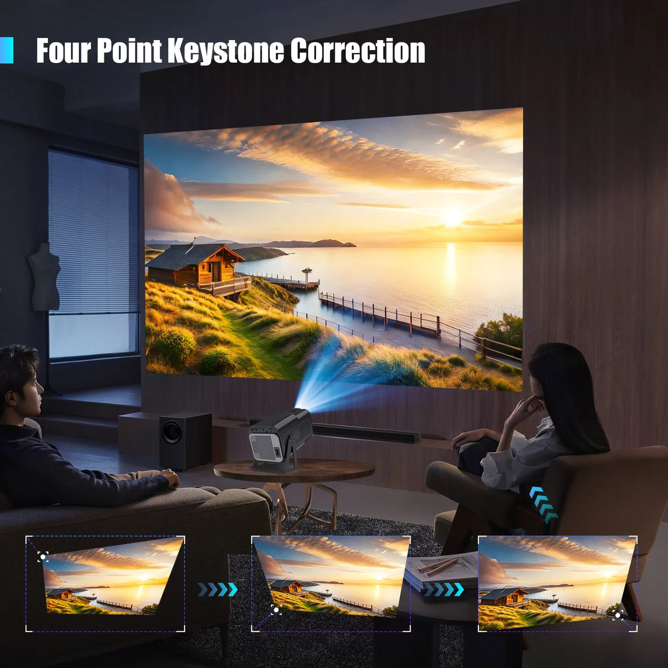 Magcubic HY320 NTV Netflix Officially Licensed Android 13 Projector with 1080P 320ANSI Prime Video YouTube WiFi BT5.2 Portable